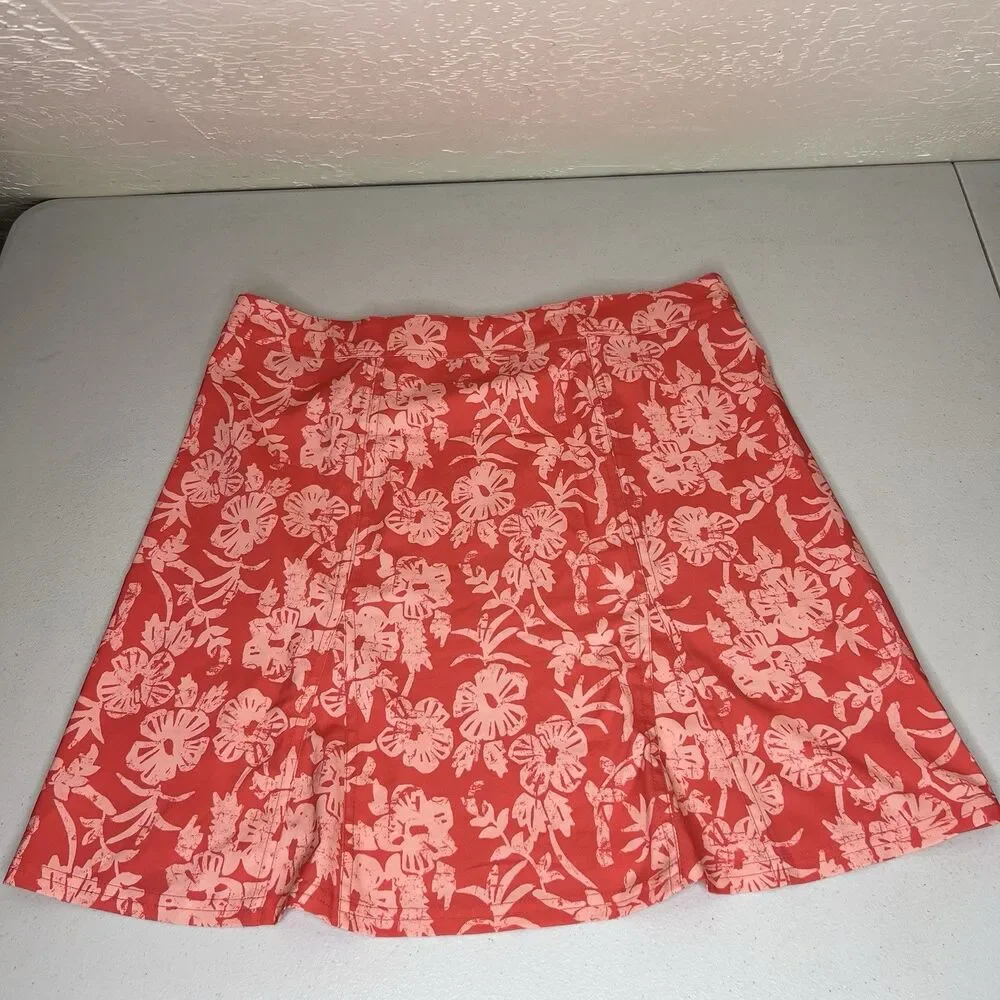 Ripskirt Hawaii Length 2 Wrap Skirt Large Coral Paia Maui Floral Travel Active L